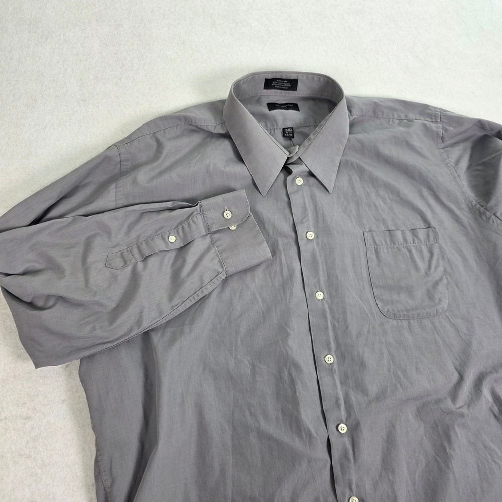 Covington‎ Mens XL Grey Dress Shirt Long Sleeve Button Down 17-17.5 34-35